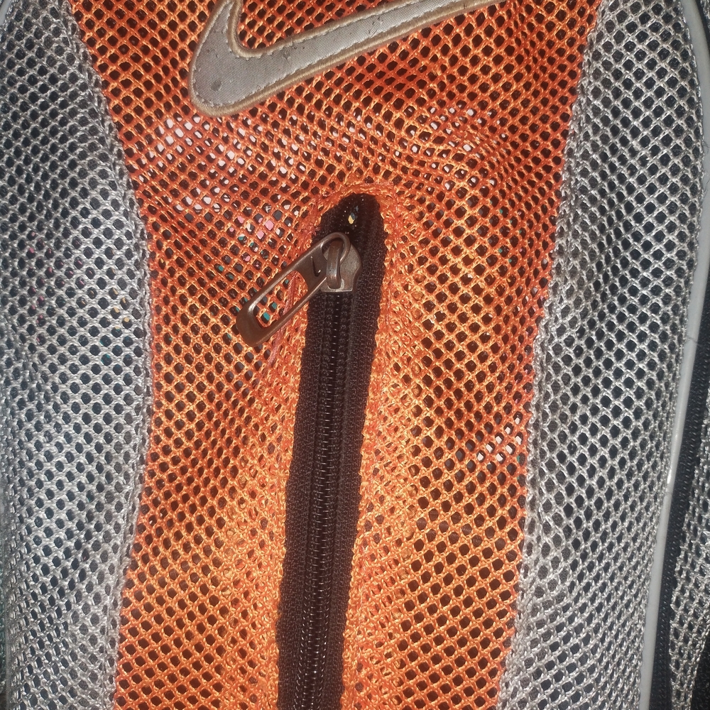 Nike Orange and Gray Mesh Backpack